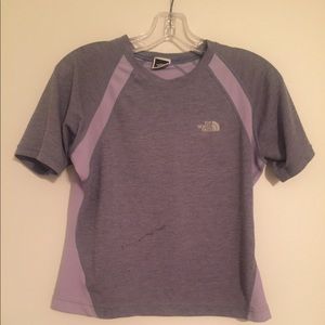 Grey North Face T-shirt.